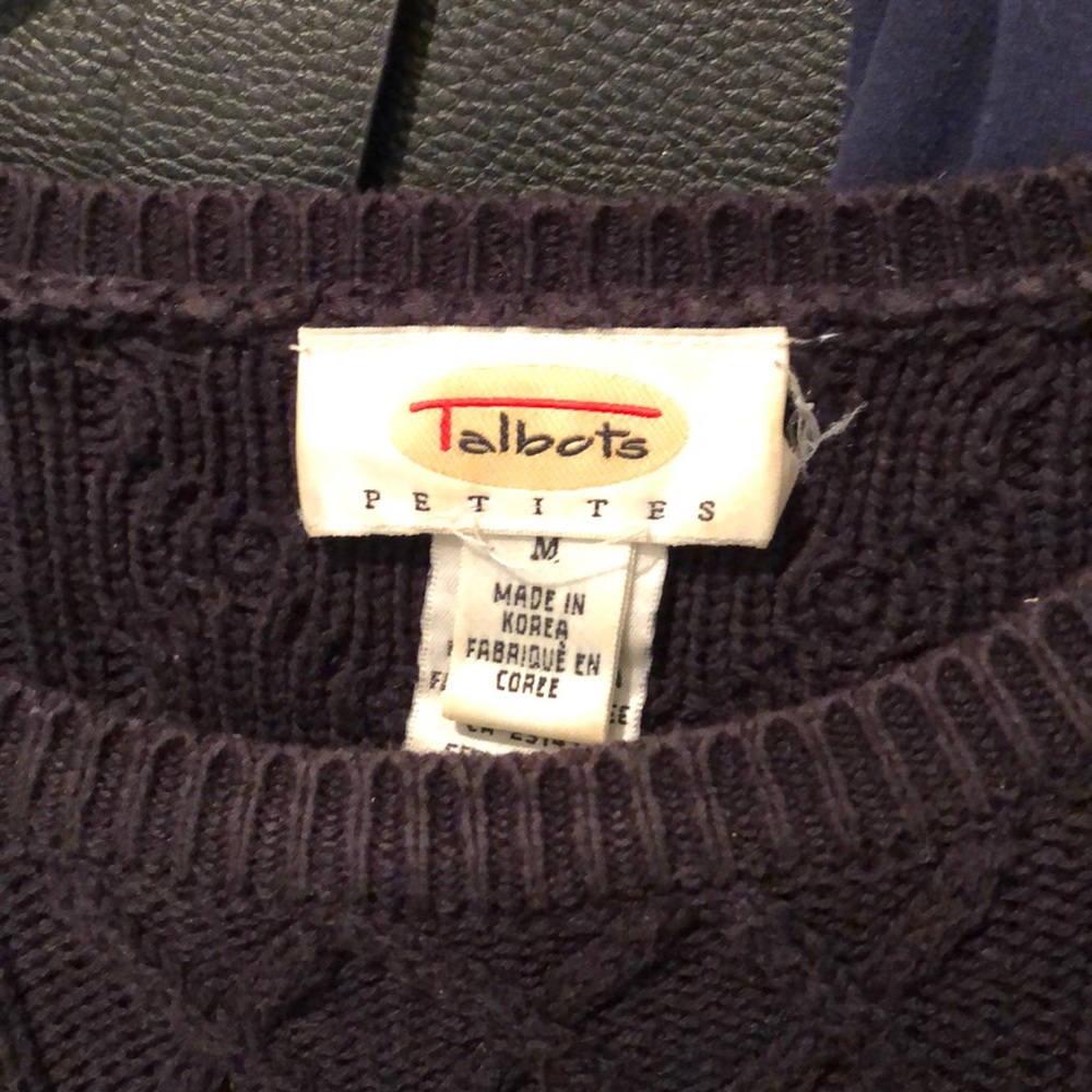 Talbots Navy Sweater - Picture 2 of 4